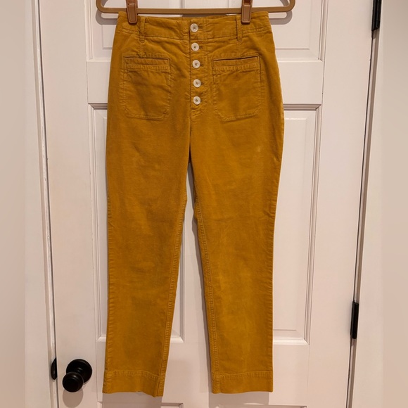 Free People mustard crop corduroy pant - Picture 3 of 6